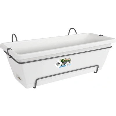 Afbeelding van Elho Barcelona Allin1 50 Balkonbakken met Ophanging 100% Gerecycled Plastic L49.5 x B27.5 H18.5 cm Wit