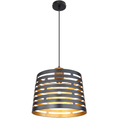 Afbeelding van Globo hanglamp Ablona zwart metaal 35 cm E27 fitting 15451H1