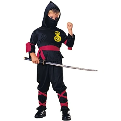 Afbeelding van Rubie&#039;s Ninja kostuum, zwart, maat S, 3 4 jaar, I 881900S, meerkleurig