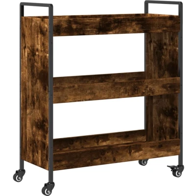 Afbeelding van Keukentrolley 70x30x82 cm bewerkt hout gerookt eikenkleurig