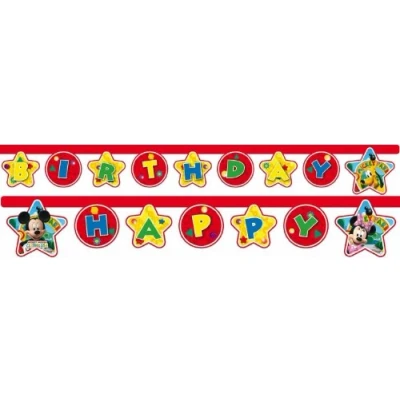 Afbeelding van Procos Verjaardagsslinger Playful Mickey Birthday 210 Cm Rood