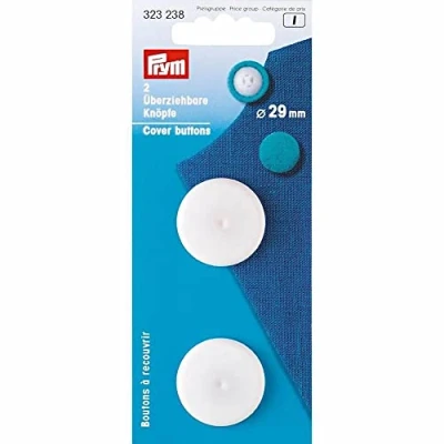 Afbeelding van PRYM STOFKNOPEN KUNSTSTOF 29MM WIT 1X2ST