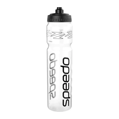 Afbeelding van Speedo Waterfles van 1 liter, ergonomisch design, transparant/zwart, eenheidsmaat
