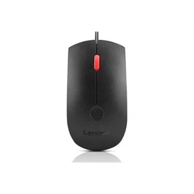 Image de Lenovo Souris ergonomique optique 3 boutons filaire USB A noir boîtier marron CRU