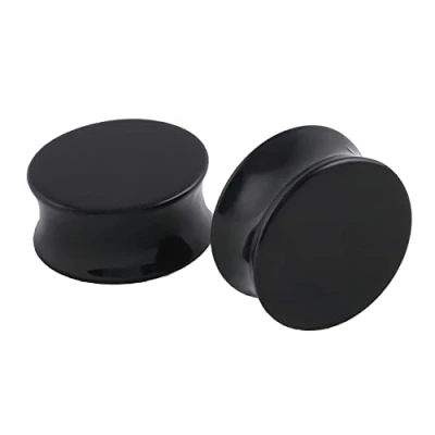 Afbeelding van Spiraalpiercing sieraden set met dubbele afstandhouder 5 tot 25 mm, Obsidiaan, Geen edelsteen