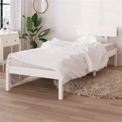 Afbeelding van Bedframe massief grenenhout wit 90x190 cm UK Single
