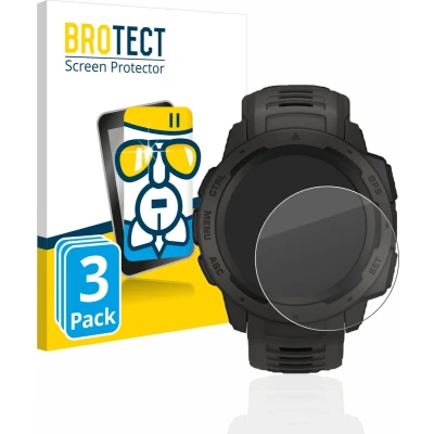 Afbeelding van BROTECT Screenprotector voor Garmin Instinct / Tactical Edition Folie Beschermfolie Beschermglas transparant (3 Stuks)