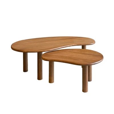 Afbeelding van Livingfurn Salontafel Nubi set of 2 Mangohout