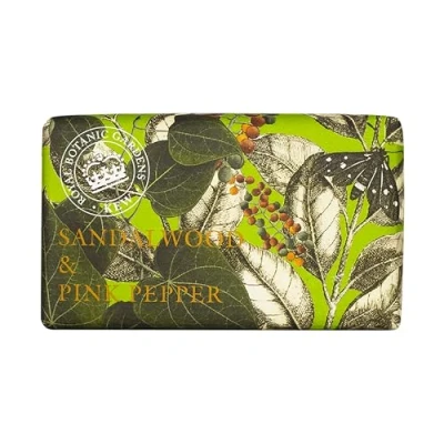 Afbeelding van The English Soap Company Royal Botanical Gardens Kew sandelhout Shea Butter gewikkelde zeepreep, hydraterende zeep voor gezicht en lichaam, geur