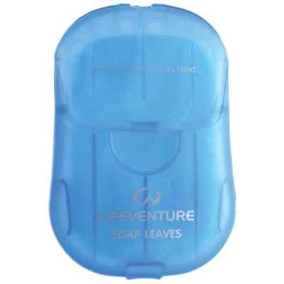 Afbeelding van Lifeventure 50 vellen schuimpapieren zeep voor thuis, reizen, kamperen, wandelen en outdoor activiteiten, blauw