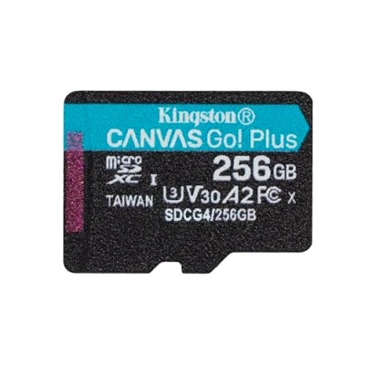 Afbeelding van Kingston Canvas Go Plus 200MB/s microSDXC Gen4 geheugenkaart A2 U3 V30 256GB zonder ADP kaart alleen SDCG4/256 GBSP
