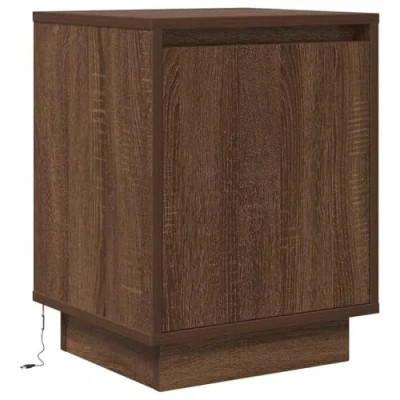 Afbeelding van vidaXL Nachtkastje met LED verlichting 38x34x50 cm bruin eiken