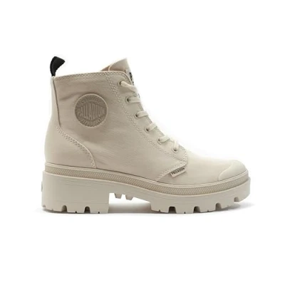 Afbeelding van Palladium PALLABASE TWILL Half hoge schoenen Kleur: Wit/beige Maat: 37