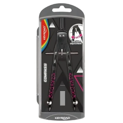 Afbeelding van KEYROAD Metalen passer 1 stuk Veelkleurig Schoolpasser Ideaal voor school Snelverstelling
