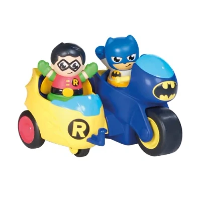 Afbeelding van Toomies DC Comics Batman E73260 2 in 1 Batcycle Motorfiets en Sidecar Jumpsuit, zijbevestiging, vliegwielaandrijving, vanaf 12 maanden, zwart