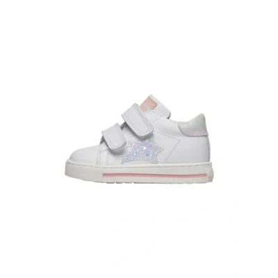 Afbeelding van FALCOTTO CONTE VL schoenen van nappa met klittenbandsluiting, wit zilver