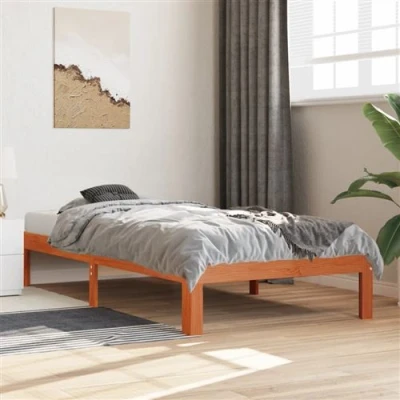 Afbeelding van Bedframe massief grenenhout wasbruin 90x190 cm