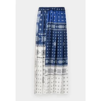 Afbeelding van MaxMara dames Luna midi rok met paisley dessin in de kleur Donkerblauw, maat: 32