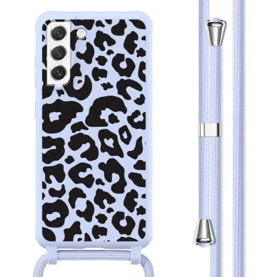 Afbeelding van imoshion hoesje Geschikt voor Samsung Galaxy S21 FE met koord Siliconen design Meerkleurig / Animal Lila