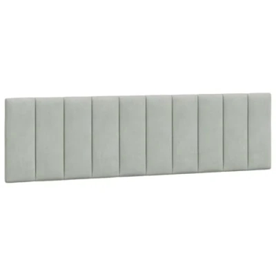 Image de vidaXL Coussin de tête lit gris clair 180 cm velours