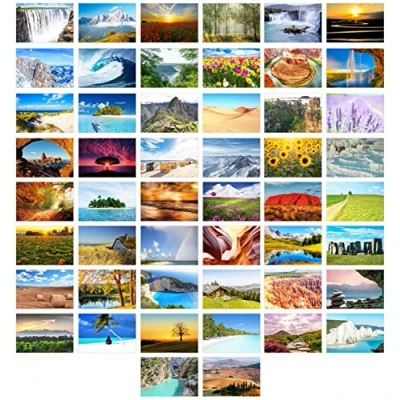 Afbeelding van Edition Seidel Set van 50 premium ansichtkaarten landschappen natuur zee bergen bossen dalen kaarten ansichtkaart (20238)