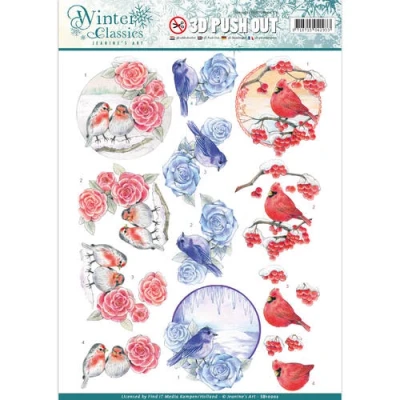 Afbeelding van Christmas Birds Winter Classics 3D Uitdrukvel Push Out Jeanine`s Art