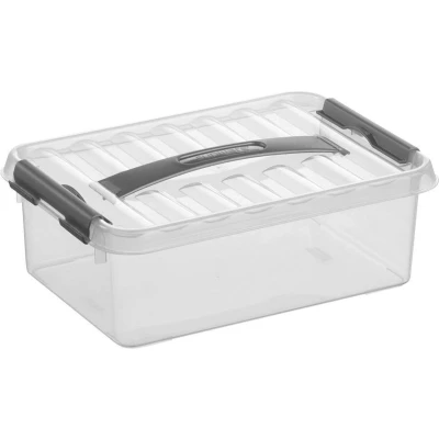 Afbeelding van Sunware Q Line Opbergbox 4 Liter Transparant Metaal Opbergboxen &amp; Kratten