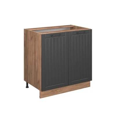 Afbeelding van Vicco Fame Line spoelbakonderkast donkergrijs 80 cm met AP plank antraciet