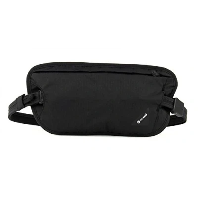 Image de Pacsafe CoverSafe V100 Ceinture antivol avec blocage RFID, Noir, 26 cm, porte monnaie