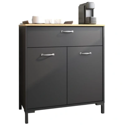 Afbeelding van Keukenkast Fano 90 cm hoog antraciet