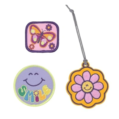 Afbeelding van LÄSSIG Set van hangers en patches (3 stuks) Met drukknop/schoolpatches set, bloemenpatroon, Modern