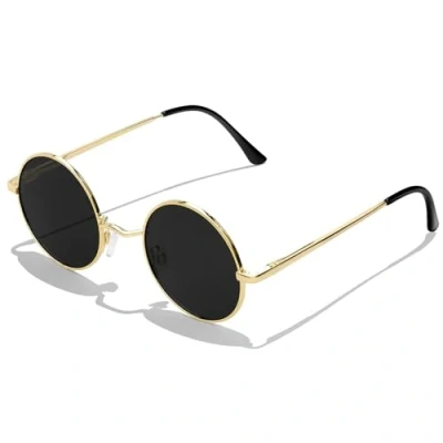 Afbeelding van KANASTAL Ronde zonnebril voor mannen, retro, rond, dames, gepolariseerd, hippie, carnaval, zonnebril, metalen frame, 100% uv bestendig,