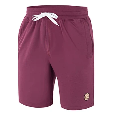 Afbeelding van IMAKO Herenshorts Bermuda voor heren met zijzakken en ritssluiting thuis vrije tijd Comfortabele zomersportbroek in klassieke kleuren, Bordeaux rood