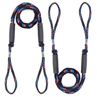 Afbeelding van Elastisch koord, doktouw, boot, natband, elastisch, voor accessoires, 2 stuks (zwart + blauw rood)