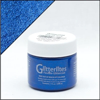 Afbeelding van Angelus Glitterlites 29,5 ml Glitter verf voor o.a. leer Starlite Blue