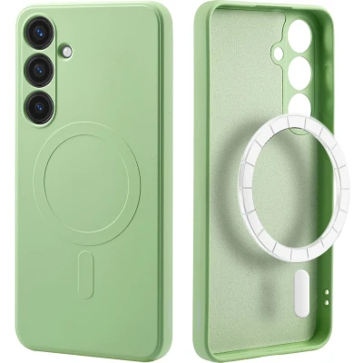 Afbeelding van iMoshion Hoesje Geschikt voor Samsung Galaxy S24 Plus Siliconen Color Backcover MagSafe Groen