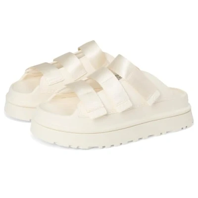 Afbeelding van UGG dames slippers Goldenglow slide in wit rubber