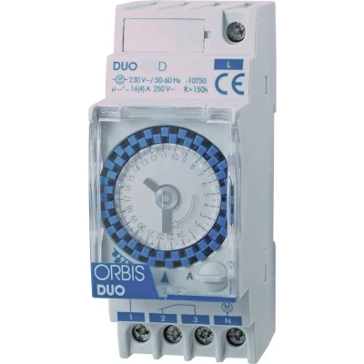 Afbeelding van ORBIS Zeitschalttechnik DUO D 230 V DIN rail schakelklok Analoog V/AC