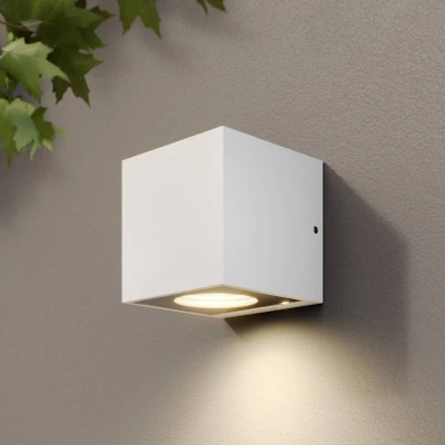 Afbeelding van Arcchio LED wandlamp buiten 1licht Gegoten aluminium H: 12.5 cm wit Inclusief lichtbron