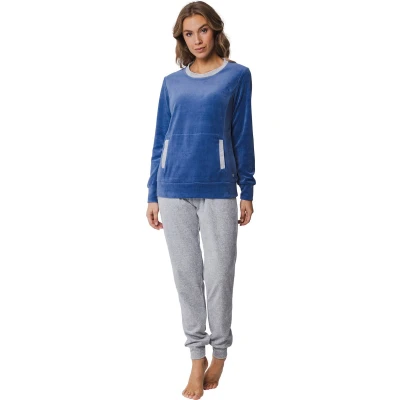 Afbeelding van Blauwe velours pyjama Pastunette Blauw Maat 46