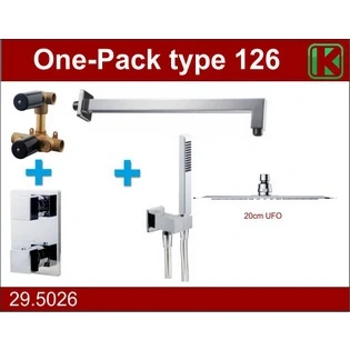 Afbeelding van Wiesbaden Douche One Pack inbouwthermostaatset type 126 (20 cm ufo)