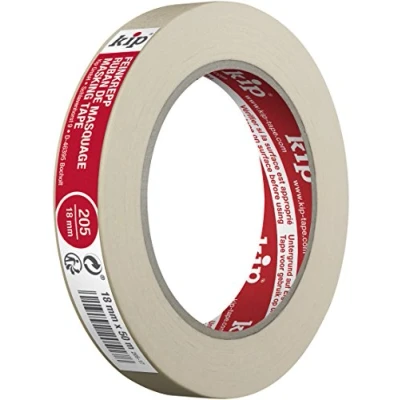 Afbeelding van Kip MASKING TEC Fijne crêpetape, 18 mm x 50 m, geïmpregneerd plakband voor binnen, mooie gekleurde randen, hoge hechting, scheurvast en flexibel