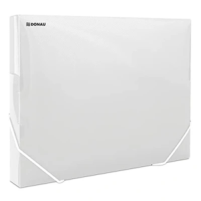 Image de DONAU 8545002PL 00 Boîte à documents avec élastique en plastique PP 700 μm transparent Pour format A4 Largeur du dos 30 mm Ailes latérales pliables bureau et école