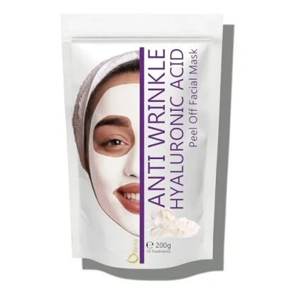 Afbeelding van Hydraterend gezichtsmasker met alginaat poeder, mee eterverwijderaar Veganistisch masker zonder uitspoelen exfoliëren 200 g (hyaluronzuur anti rimpel masker)
