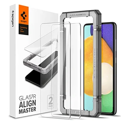 Afbeelding van Spigen AlignMaster Screenprotector compatibel met Samsung Galaxy A52 5G, 4G, A52s 2 Stuks, Frame voor eenvoudige installatie, Kristalhelder, Case friendly, 9H Gehard Glas