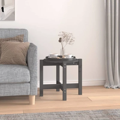 Afbeelding van Salontafel Ø 52,5x45 cm massief grenenhout grijs