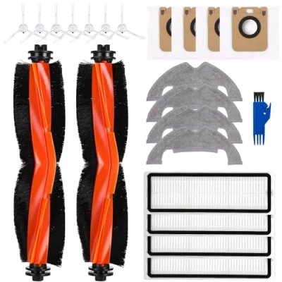 Afbeelding van Dreame D10 Plus/D10s Plus/L10 Plus/Z10 Pro stofzuiger, 22 reserveonderdelen voor 2 hoofdborstels, 7 zijborstels, 4 Hepa filters, doeken