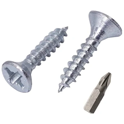 Afbeelding van SKIR&#039;CO Set van 500 houten schroeven, verzinkt staal, 3,5 x 15 mm, verzonken kop Pozidriv spaanplaatschroeven PZ volledige schroefdraad (500, mm)