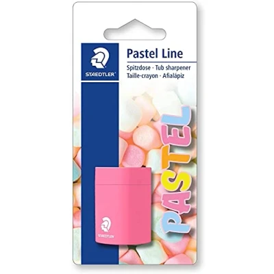 Image de Staedtler Pastel Line Blister 1 Taille Crayon Avec Réservoir (Jaune, Orange, Rose Ou Bleu)