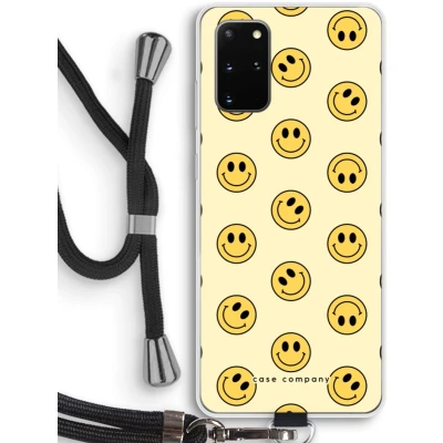 Afbeelding van hoesje met Koord geschikt voor Samsung Galaxy S20 Plus Smiley N2 Telefoonhoesje Zwart Bescherming aan alle Kanten en Over de Schermrand